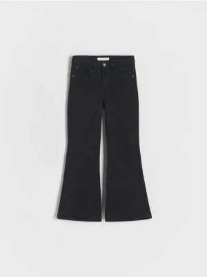 Reserved - Jeansy flare high waist - czarny