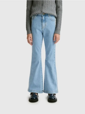 Reserved - Jeansy flare high waist - niebieski