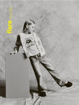 Reserved - Jeansy flare - niebieski