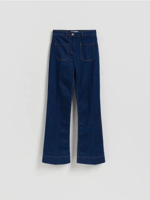 Reserved - Jeansy flare - niebieski