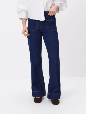 Reserved - Jeansy flare - niebieski