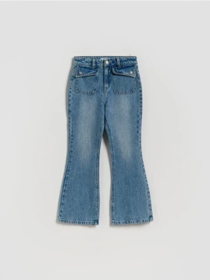 Reserved - Jeansy flare - niebieski