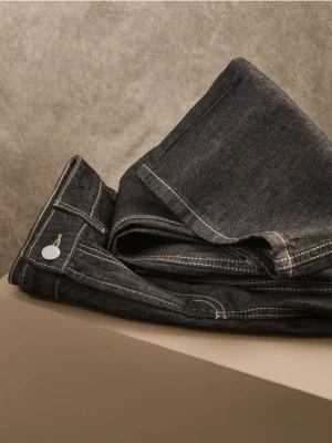 Reserved - Jeansy flare - szary