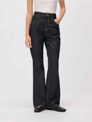 Reserved - Jeansy flare - szary