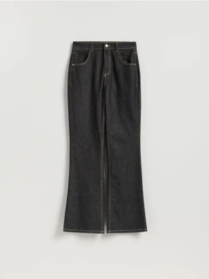 Reserved - Jeansy flare - szary