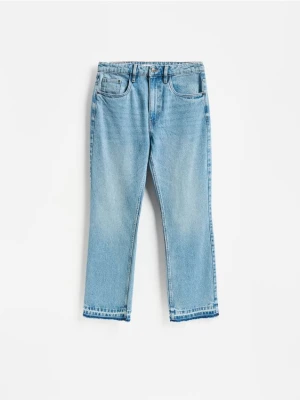 Reserved - Jeansy flare z efektem sprania - indigo jeans