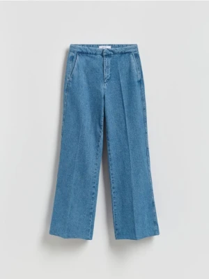 Reserved - Jeansy flare z kantem - niebieski