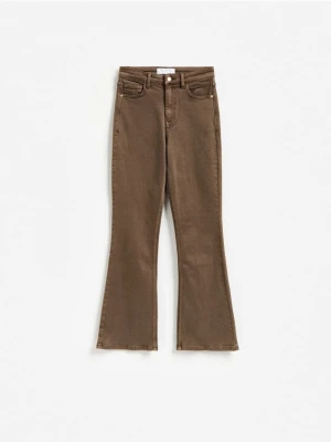 Reserved - Jeansy flare z krótszą nogawką - dark grey jeans