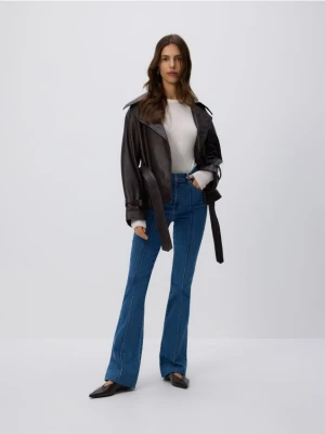 Reserved - Jeansy flare z przeszyciem - niebieski