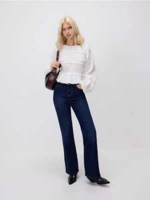 Reserved - Jeansy flare z wysokim stanem - granatowy