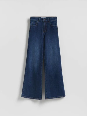 Reserved - Jeansy flare z wysokim stanem - granatowy