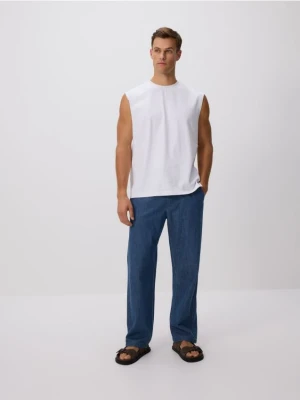 Reserved - Jeansy jogger - granatowy