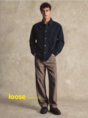 Reserved - Jeansy loose z efektem sprania - brązowy