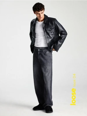 Reserved - Jeansy loose z efektem sprania - szary