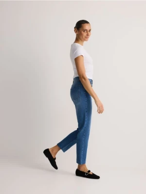 Reserved - Jeansy mini flare - niebieski