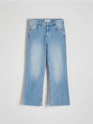 Reserved - Jeansy mini flare z wysokim stanem - niebieski