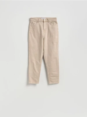 Reserved - Jeansy mom fit - beżowy