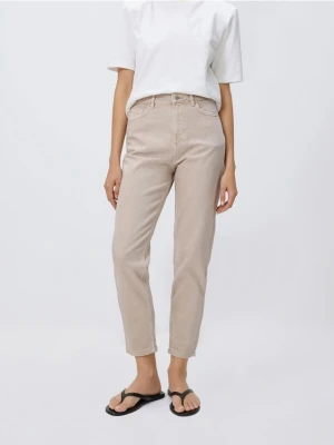 Reserved - Jeansy mom fit - beżowy