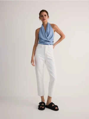 Reserved - Jeansy mom fit - biały
