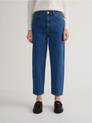 Reserved - Jeansy mom fit - granatowy