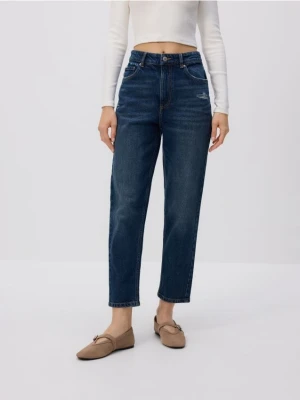 Reserved - Jeansy mom fit - granatowy