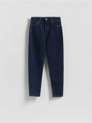 Reserved - Jeansy mom fit - granatowy