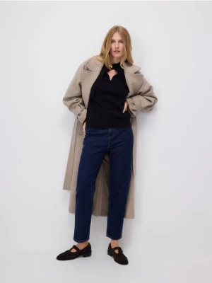 Reserved - Jeansy mom fit - granatowy