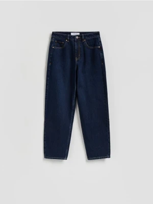 Reserved - Jeansy mom fit - granatowy