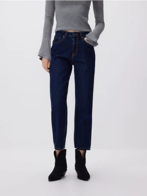 Reserved - Jeansy mom fit - granatowy