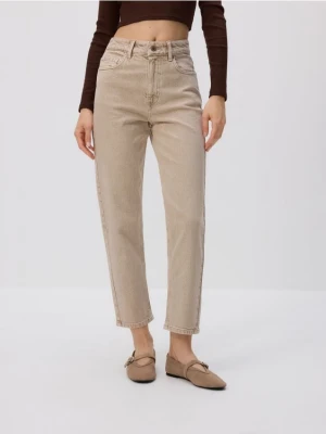 Reserved - Jeansy mom fit - kremowy