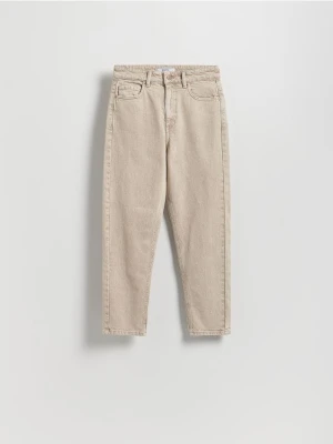 Reserved - Jeansy mom fit - kremowy