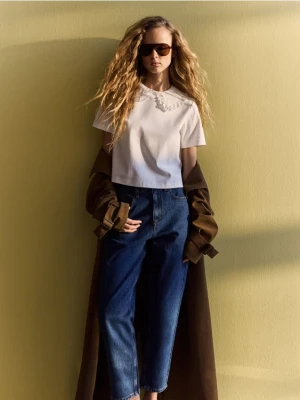 Reserved - Jeansy mom fit - niebieski