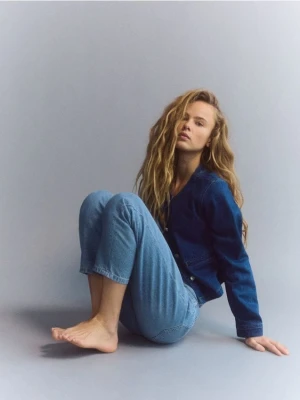 Reserved - Jeansy mom fit - niebieski