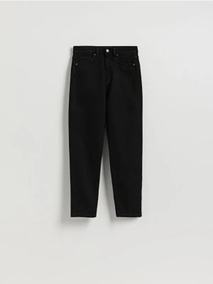 Reserved - Jeansy mom fit slim - czarny