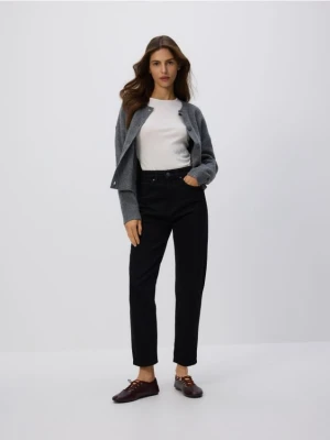 Reserved - Jeansy mom fit slim - czarny