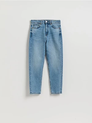 Reserved - Jeansy mom fit slim - niebieski