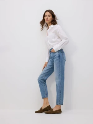 Reserved - Jeansy mom fit slim - niebieski