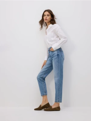 Reserved - Jeansy mom fit slim - niebieski