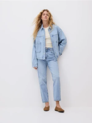 Reserved - Jeansy mom fit slim - niebieski