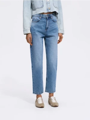 Reserved - Jeansy mom fit slim - niebieski