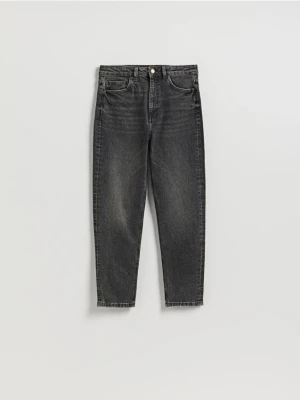 Reserved - Jeansy mom fit slim - szary