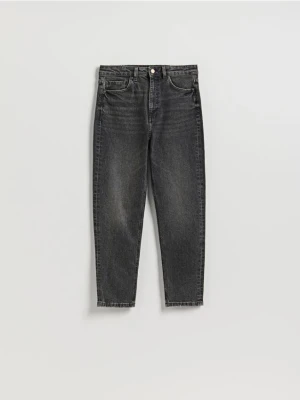Reserved - Jeansy mom fit slim - szary