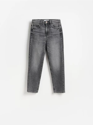 Reserved - Jeansy mom fit slim - szary