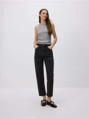 Reserved - Jeansy mom fit - szary