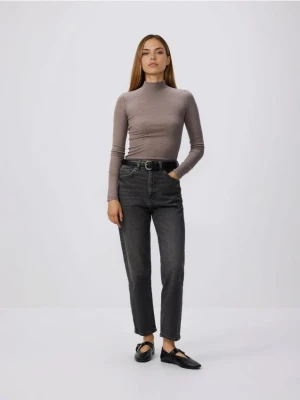 Reserved - Jeansy mom fit - szary