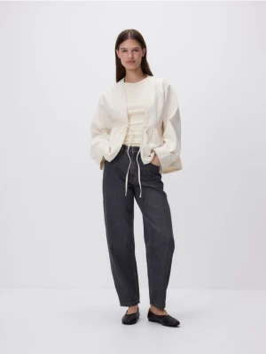 Reserved - Jeansy mom fit - szary