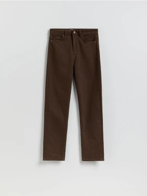 Reserved - Jeansy mom fit z dłuższą nogawką - dark grey jeans