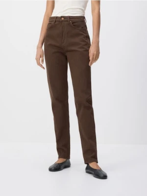 Reserved - Jeansy mom fit z dłuższą nogawką - dark grey jeans