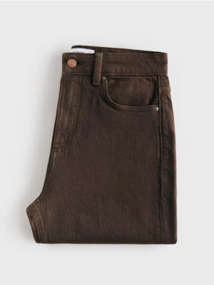 Reserved - Jeansy mom fit z krótszą nogawką - dark grey jeans