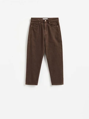 Reserved - Jeansy mom fit z krótszą nogawką - dark grey jeans